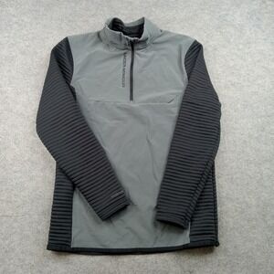 Under Armour Pullover Mens Small Black Gray 1/4 Zip Long Sleeve Golf Top 1360513